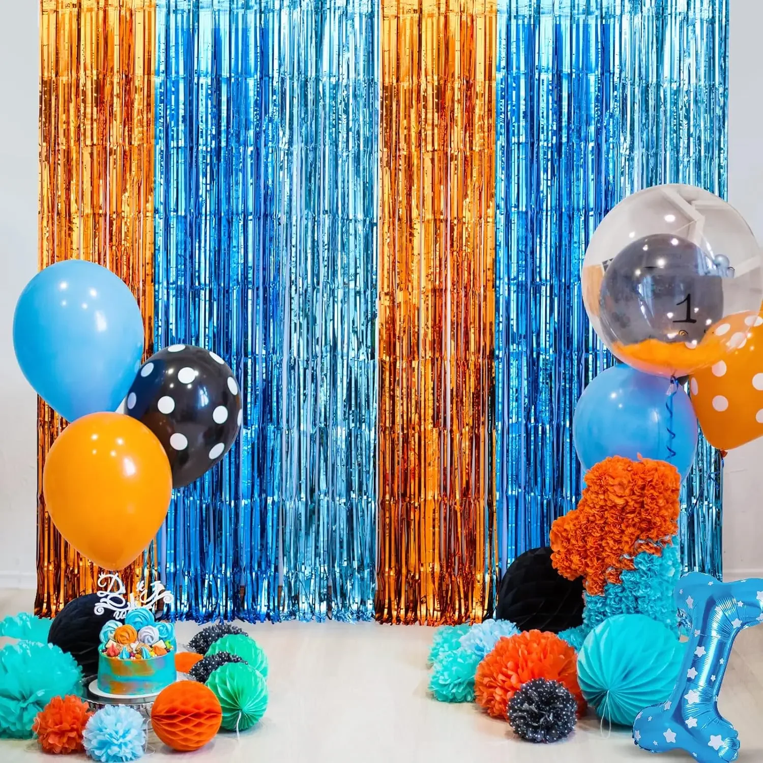 Pet Supplies Vending Machine - Tirai pinggiran Foil anjing biru oranye